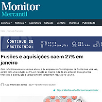 Fuses e aquisies caem 27% em janeiro